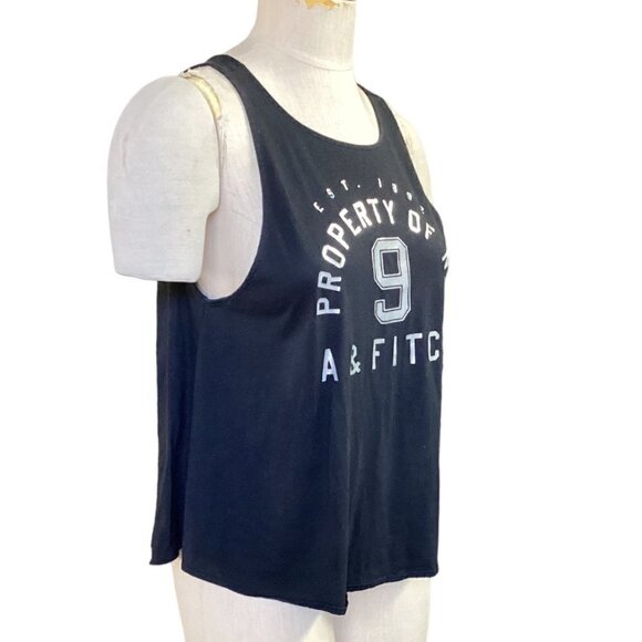 AF Abercrombie & Fitch Graphic Tank Top #9 Property of NY Sz XS Black 145i - Picture 3 of 6